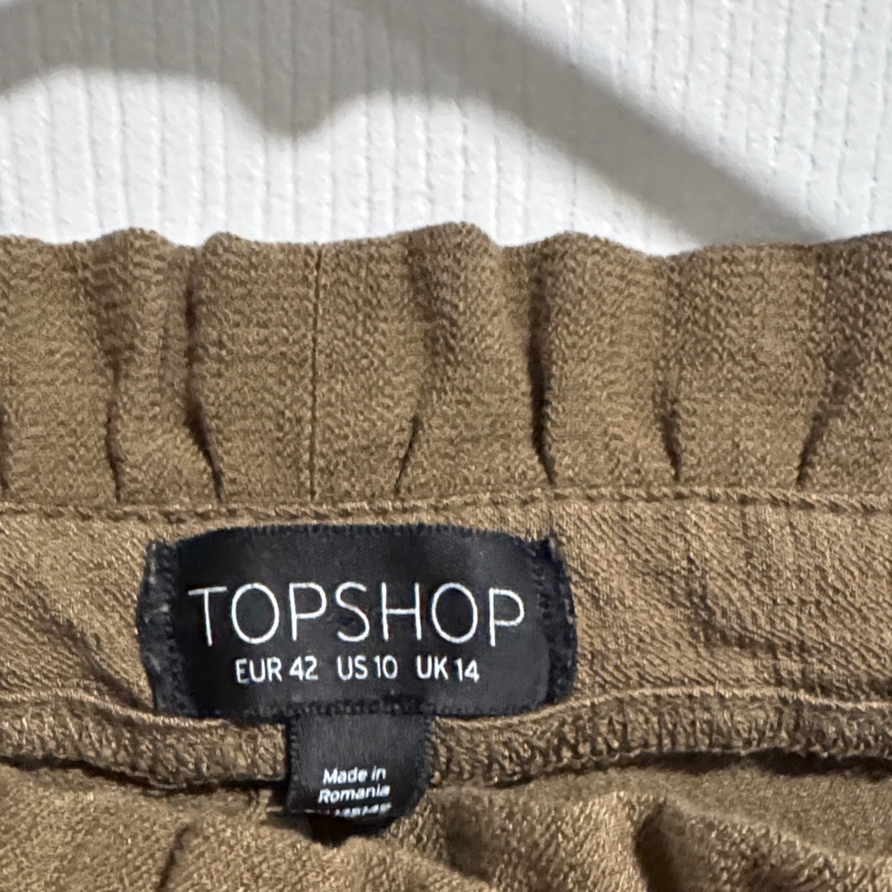 TOPSHOP Tan Elastic Waist Pants
